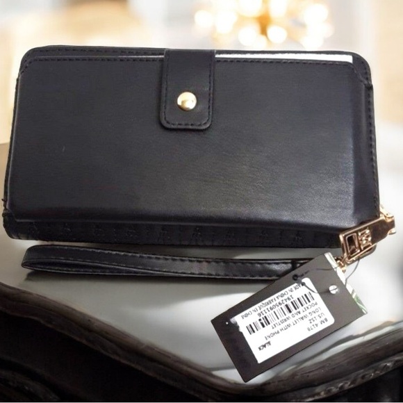 Badgley Mischka Black Braid Quilted Long Wallet - Picture 2 of 9